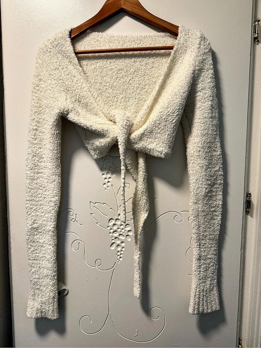 SKIMS Cozy Knit Wrap Top Teddy Shrug White Small/Medium